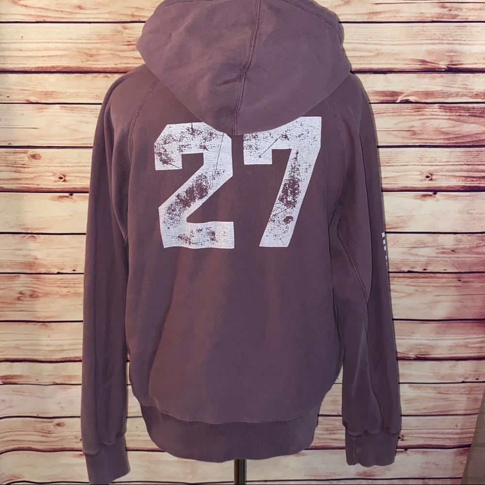 🚫SOLD🚫 AEO Slim Fit Distressed Dusty Plum Hoodie - Picture 2 of 7